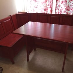 The Chair - My custom made breakfast nook. I paid like one grand for it and it's solid wood. Booya!!!!