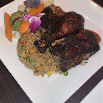 CZEN Restaurant Brooklyn - Jerk chicken and vegetable Vegatable Fried Rice - Caribbean Near Me - Brooklyn, New York