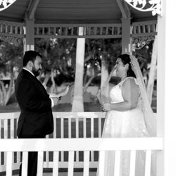 Woodhaven Country Club - My husband and I reading our private vows in the gazebo.