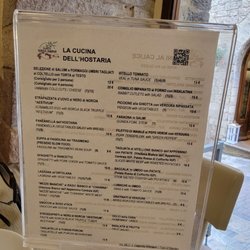 Hostaria Terra Chiama - Small menu