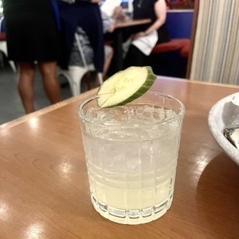 Carolines Bar and Grill - The Perfect Blend: (The 'Garden Party' Cocktail: Elderflower+Vodka+Cucumber Something) Strength Creeps Up - Seafood Near Me - North Eastham, Massachusetts