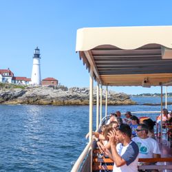 Islander at Portland Head Light lighthouse.