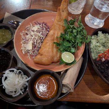 Alma Cocina - Atlanta - Baja fish with sides or cilantro rice and black beans - Latin American Near Me - Atlanta, Georgia