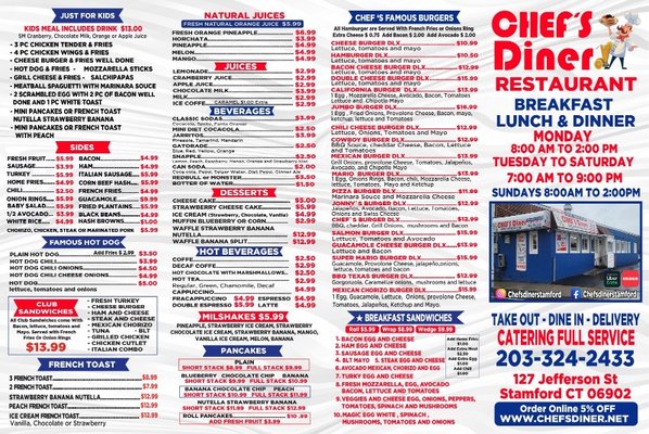 Menu photo 8 Chef's Diner Stamford, CT