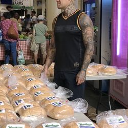 Farmers Market - Windward Mall - Get your Molokai Hot...hot buns...er...bread...yeah bread!!! LOL!