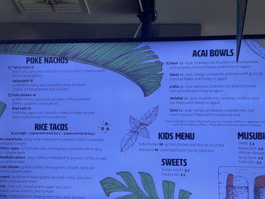 Menu photo 5 Poke Hana Orlando, FL