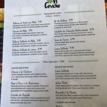 Oh Ceviche - Lunch Menu - Peruvian Near Me - Davie, Florida Oh Ceviche - Lunch Menu - Peruvian Near Me - Davie, Florida