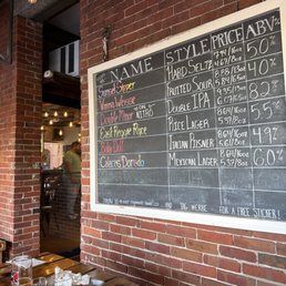 Beer menu outside
