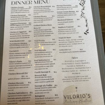 Vilorio’s Bar & Bistro - Dinner menu - New American Near Me - North Attleborough, Massachusetts Vilorio’s Bar & Bistro - Dinner menu - New American Near Me - North Attleborough, Massachusetts