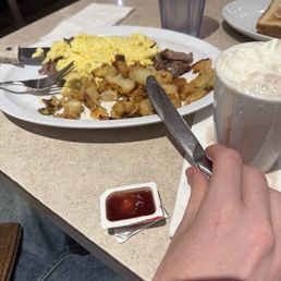 Steak and home fries Steak and home fries
