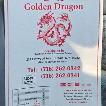 Golden Dragon - Elmwood - Menu 11/13/2025 - Chinese Near Me - Buffalo, New York
