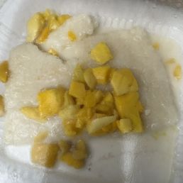 Sad thin layer of rice like it was thin  not even a scoop