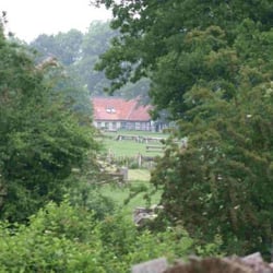 gut-harbarnsen - Bick vom Vielseitigkeitsparkour auf das Gutshaus