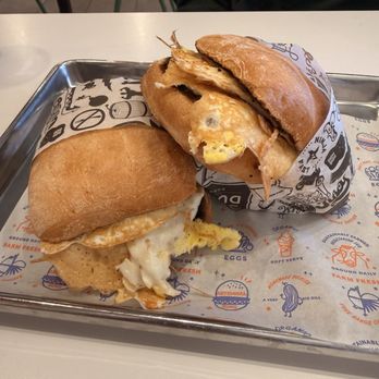 Super Duper Burgers - Organic EGG SANDWICH loaded with double egg, jack cheese, bacon and avocado. - American Near Me - San Francisco, California Super Duper Burgers - Organic EGG SANDWICH loaded with double egg, jack cheese, bacon and avocado. - American Near Me - San Francisco, California