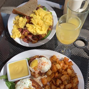 Foolish Craig's Cafe - Corned Beef Hash and Crab Cake Benedict. Both were great! - Creperies Near Me - Boulder, Colorado