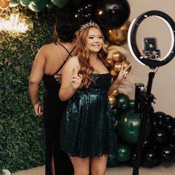 360 Photo Booth from @thepartykrewe at the Alexander Room . Greenery Wall provided at The Alexander Room.