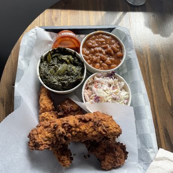 The Southern V - Chickn Strip Meal with one side $10.25 2 additional sides @3.25 each TSV- Nashville Hot Chicken sauce - Vegan Near Me - Nashville, Tennessee The Southern V - Chickn Strip Meal with one side $10.25 2 additional sides @3.25 each TSV- Nashville Hot Chicken sauce - Vegan Near Me - Nashville, Tennessee