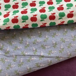 patterned knit and cotton fabric