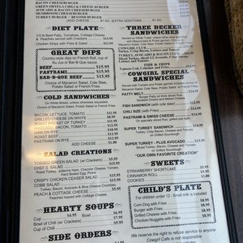 Cowgirl Cafe - Menu - Bakeries Near Me - Nipomo, California