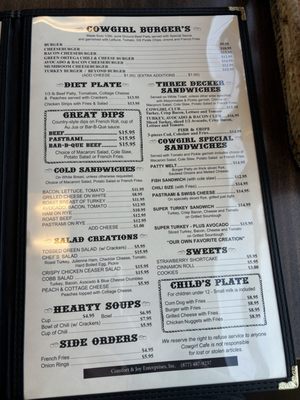 Menu photo 4 Cowgirl Cafe Nipomo, CA