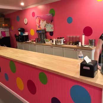 Spotz Gelato - a counter with a pink counter top - Gelato Near Me - La Grange, Kentucky