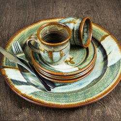 Set of Dinnerware in our glaze called Nebula.