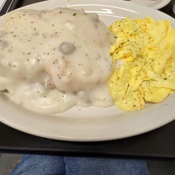At Sunrise - Biscuits and gravy with scrambled eggs - Breakfast & Brunch Near Me - Imperial, Missouri