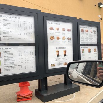 Starbucks - a menu board and a side view mirror - Coffee & Tea Near Me - Fairview Park, Ohio