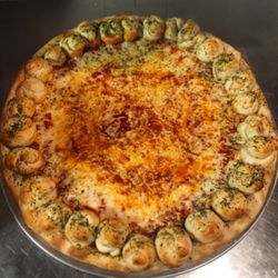 Stony Brook Pizza - Garlic knot crust customize it with regular toppings or specialty toppings!!!