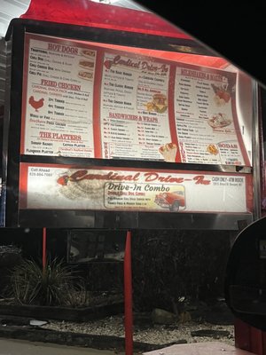 Menu photo 3 Cardinal Drive-In Brevard, NC