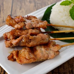 Casa Filipino Cuisine and Convenience Store - PORK BBQ $3.50 EACH WITH RICE 4.50
