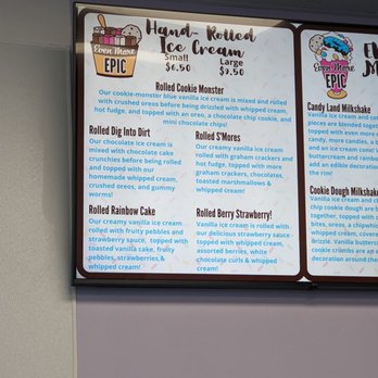 Even More Epic - a menu on the wall - Desserts Near Me - Somerville, New Jersey