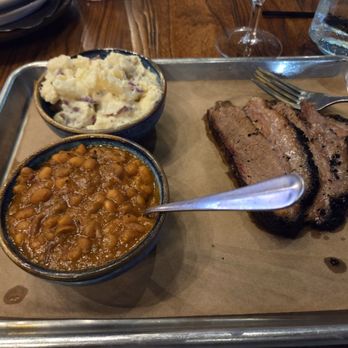 Texas Jack's Barbecue - One meat plate with brisket, baked beans, and potato salad - Barbeque Near Me - Arlington, Virginia Texas Jack's Barbecue - One meat plate with brisket, baked beans, and potato salad - Barbeque Near Me - Arlington, Virginia