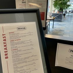 Mozza Restaurant & Lounge - Menu posted at the entrance