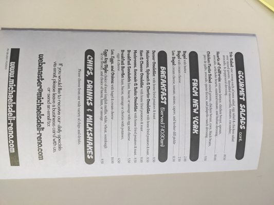 Menu photo 1 Michael’s Deli Reno, NV