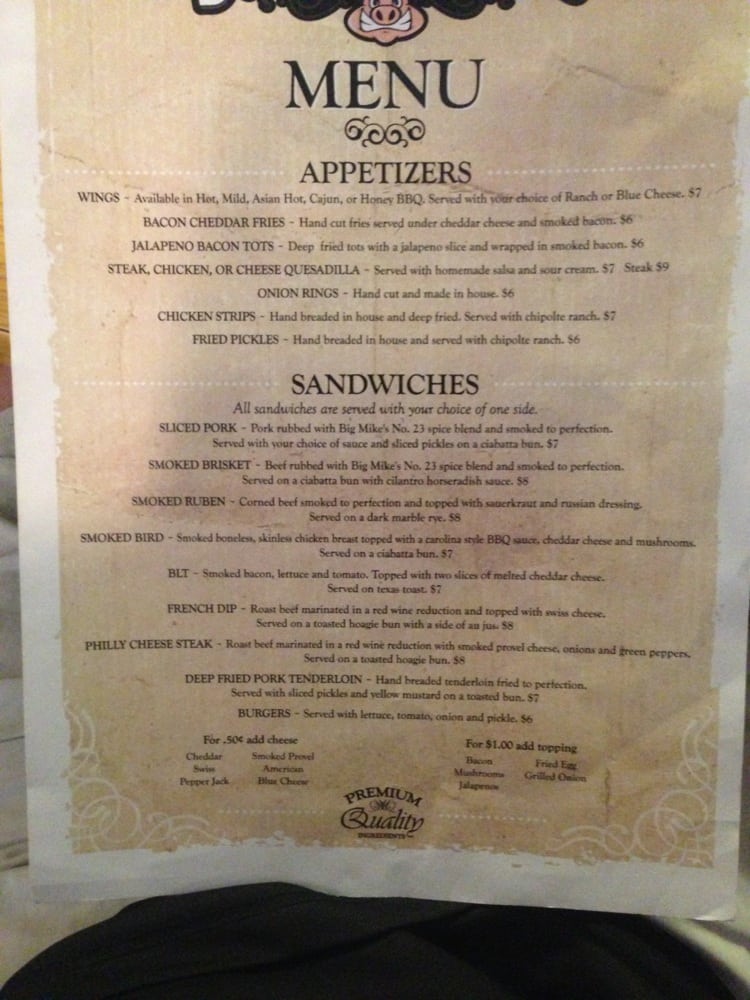 BIG MIKE’S SMOKEHOUSE GRILL ‘N’ BAR 22012237 Knox Rd 300 E, Wataga