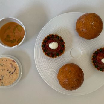 Petrus - Tomato gazpacho, bread, tart, butter - French Near Me - London, XGL