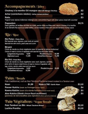 Menu photo 5 Namasté Inde Montreal, QC