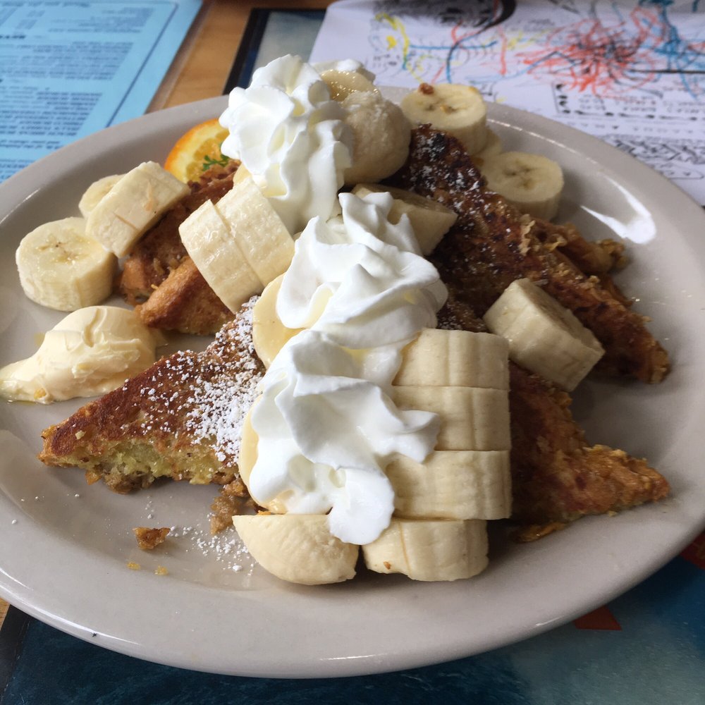 Beach Break Cafe - Banana crunch French toast - Breakfast & Brunch Near Me - Oceanside, California Beach Break Cafe - Banana crunch French toast - Breakfast & Brunch Near Me - Oceanside, California