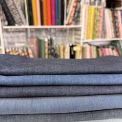 LA Finch Fabrics - Chambray Solids available by the yard. Cotton wovens that are designer surplus and ready for a new use. Garment making fabric