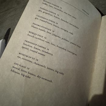 Trust - Cocktail menu - New American Near Me - San Diego, California