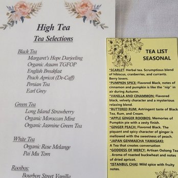 Tea List - Menu - Coffee & Tea Near Me - Davis, California