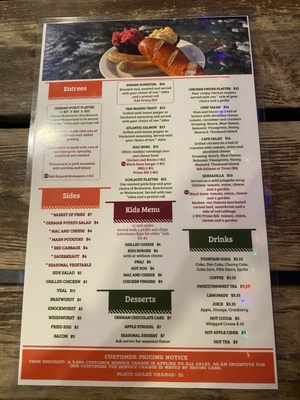 Menu photo 1 Cafe International Helen, GA