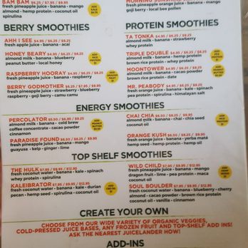JuiceLand - Menu - Juice Bars & Smoothies Near Me - Houston, Texas