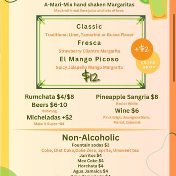 A-Mari-Mix Restaurant - April 2025 drinks menu - Mexican Near Me - Miami, Florida