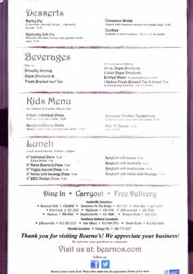 Menu photo 1 Limestone Bay Club Prospect, KY Menu photo 1 Limestone Bay Club Prospect, KY