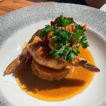 Il Davide - Gamberi Pancetta (shrimp wrapped in pancetta with polenta) - Italian Near Me - San Rafael, California Il Davide - Gamberi Pancetta (shrimp wrapped in pancetta with polenta) - Italian Near Me - San Rafael, California