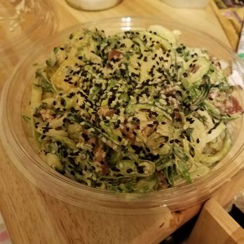 Shaka Kitchen - Huge Mauna kea bowl with half brown rice half zoodles - Poke Near Me - Hoboken, New Jersey Shaka Kitchen - Huge Mauna kea bowl with half brown rice half zoodles - Poke Near Me - Hoboken, New Jersey