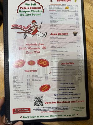 Menu photo 3 Villa Basque Café Carson City, NV Menu photo 3 Villa Basque Café Carson City, NV