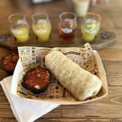 Wire Road Brewing - Breakfast burritos and mimosa tasting. Yum. Only select days.